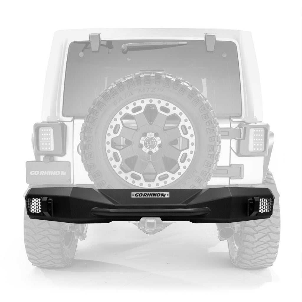 Go Rhino 371110T Rockline Rear Stubby Bumper for Jeep Wrangler JK for Select Jeep Wrangler, Jeep Wrangler JK