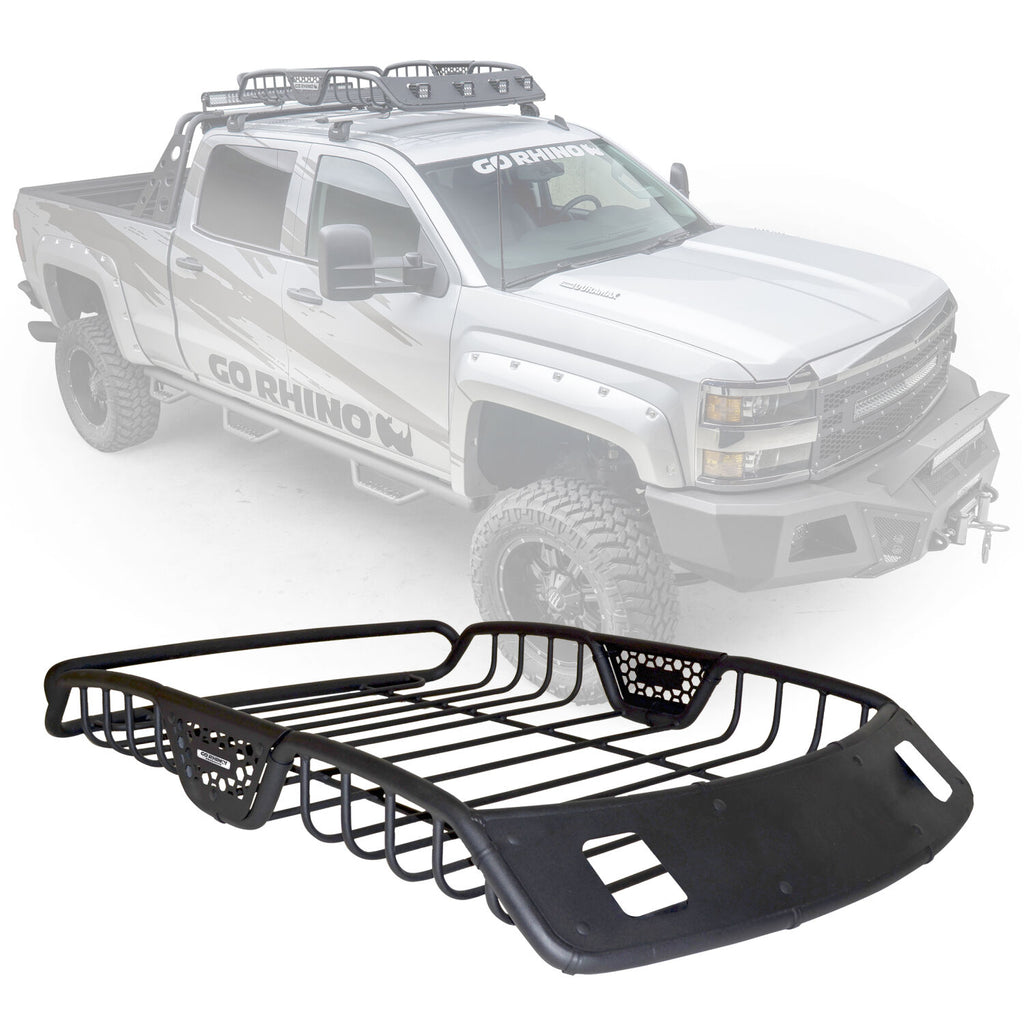 Go Rhino 59025T SR20 Tubular Steel Roof Rack With 2x Light Mount Openings - 48" Long