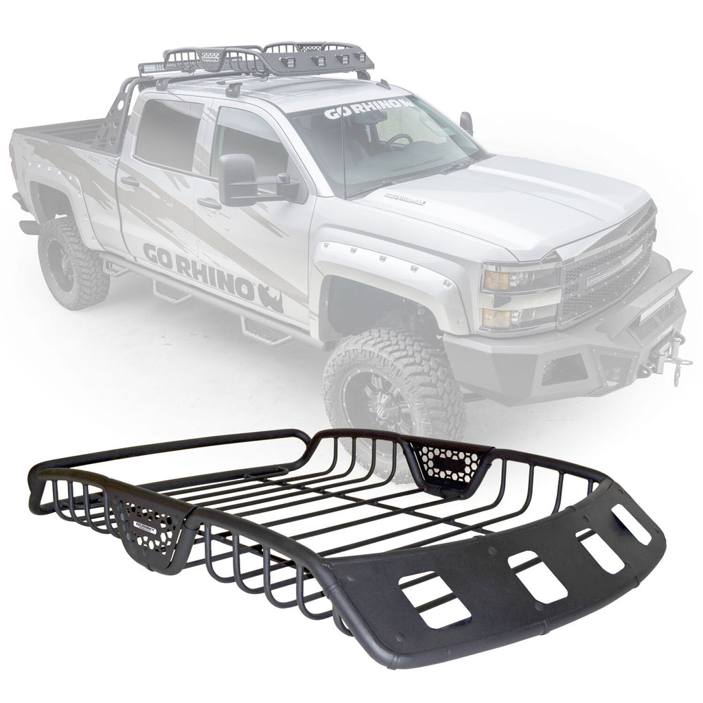 Go Rhino 59045T SR40 Tubular Steel Roof Rack With 4x Light Mount Openings - 48" Long