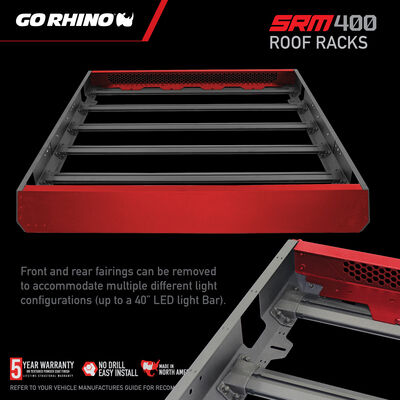 Go Rhino 5934068T SRM400 68" Long x 52" Wide Fabricated Customizable Steel Basket Roof Rack