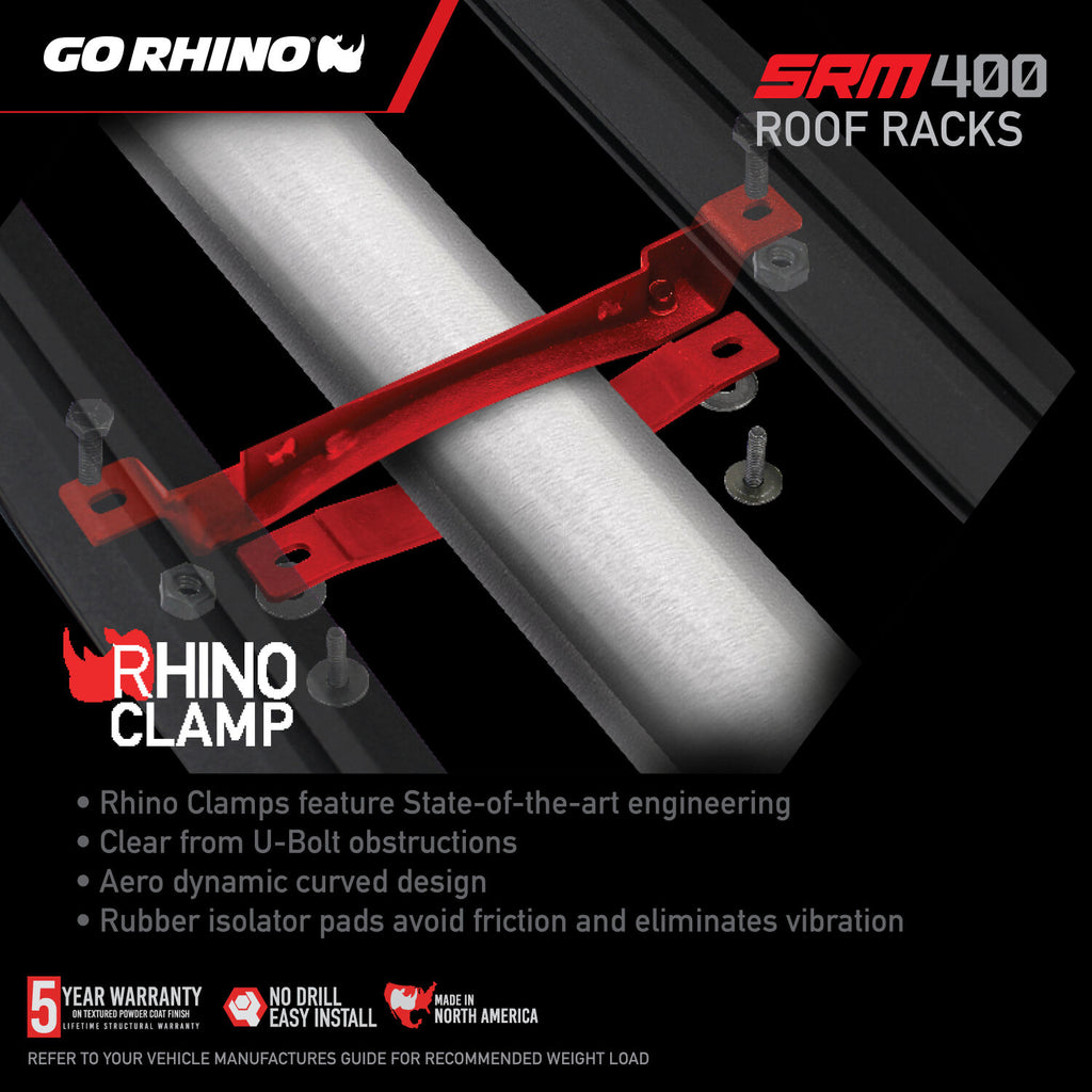 Go Rhino 5934068T SRM400 68" Long x 52" Wide Fabricated Customizable Steel Basket Roof Rack