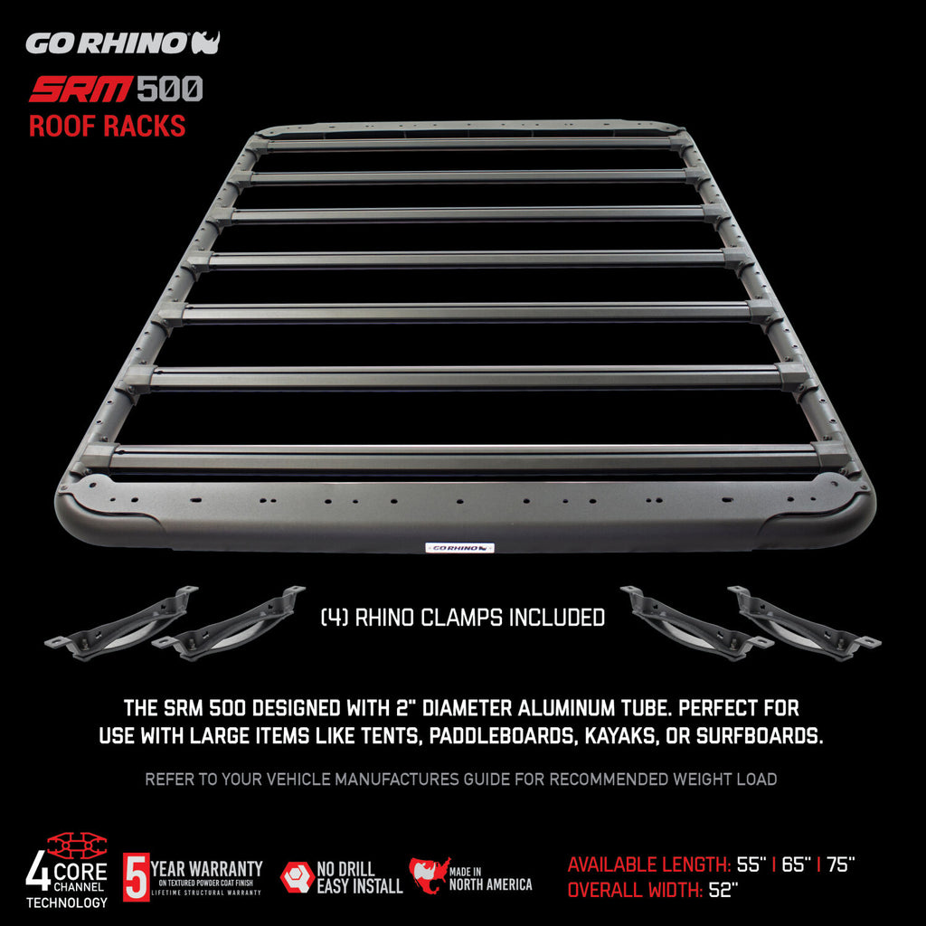 Go Rhino 5935055T SRM500 55" Long x 52" Wide Flat Platform Roof Rack