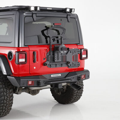 Go Rhino 27137T Rockline Low Profile Body Mount Tire Carrier For Jeep for Select Jeep Wrangler