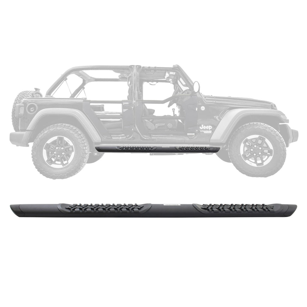 Go Rhino V3450674T V-Series V3 Aluminum Side Steps and Mounting Brackets Kit - Textured Black for Select Jeep Wrangler