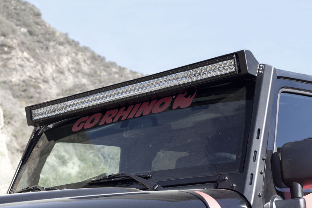 Go Rhino 731500T WLF Windshield Light Frame for Jeep JK - Fits 50" Light Bar for Select Jeep Wrangler, Jeep Wrangler JK