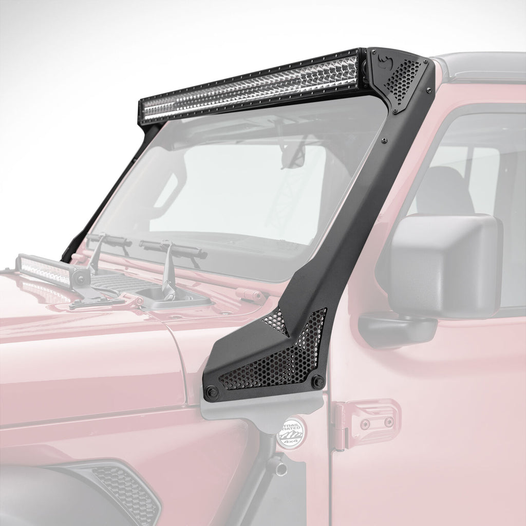 Go Rhino 730500T XE Windshield Light Mount for Jeep Wrangler JL/Gladiator JT, fits 50" Light Bar for Select Jeep Gladiator, Jeep Wrangler
