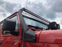 Load image into Gallery viewer, Go Rhino 730500T XE Windshield Light Mount for Jeep Wrangler JL/Gladiator JT, fits 50" Light Bar for Select Jeep Gladiator, Jeep Wrangler
