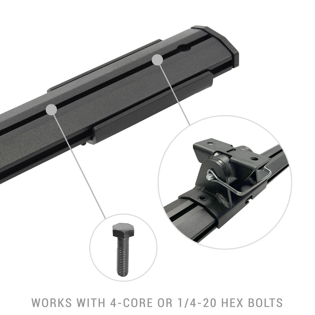 Go Rhino 5935015T XRS Cross Bars - Bed Rail Kit for Full/Mid Sized Trucks W/Tonneau Cover T-Tracks for Select Chevrolet Colorado, Chevrolet Silverado 1500, Chevrolet Silverado LTD, Chevrolet Silverado HD, Chevrolet Silverado HD, Ford F-150, Ford F-250