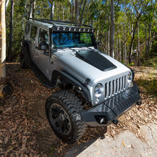 Load image into Gallery viewer, Go Rhino 738300T WLF Windshield Light Frame for Jeep JK - Fits Eight 3" LED Cube Lights for Select Jeep Wrangler, Jeep Wrangler JK