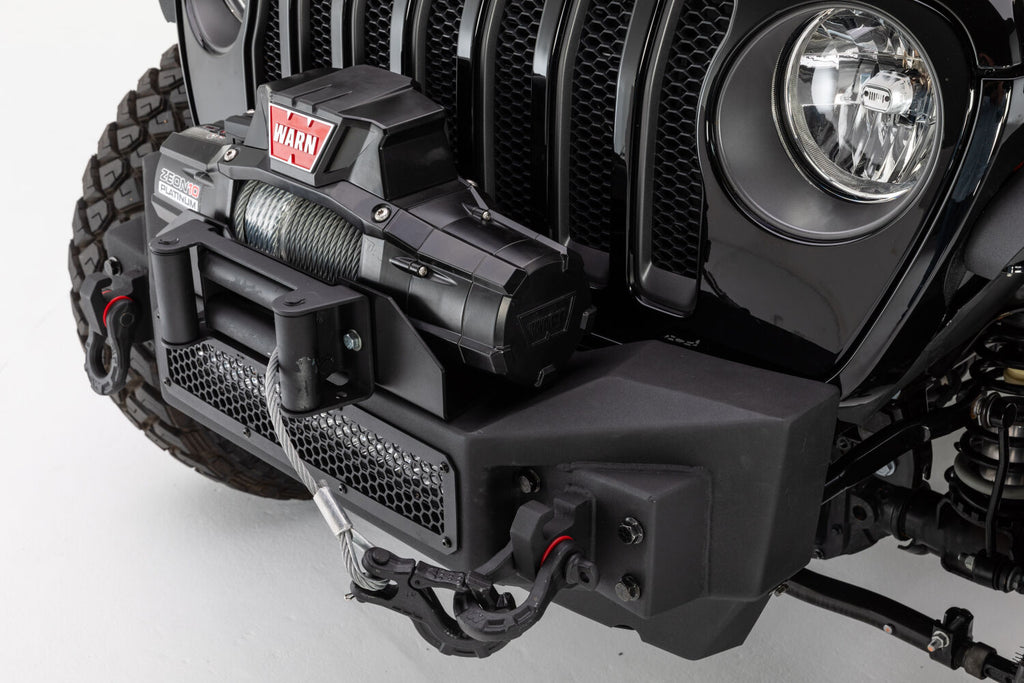 Go Rhino 331100T Rockline Winch-Ready Front Stubby Bumper For Jeep for Select Jeep Gladiator, Jeep Wrangler, Jeep Wrangler JK