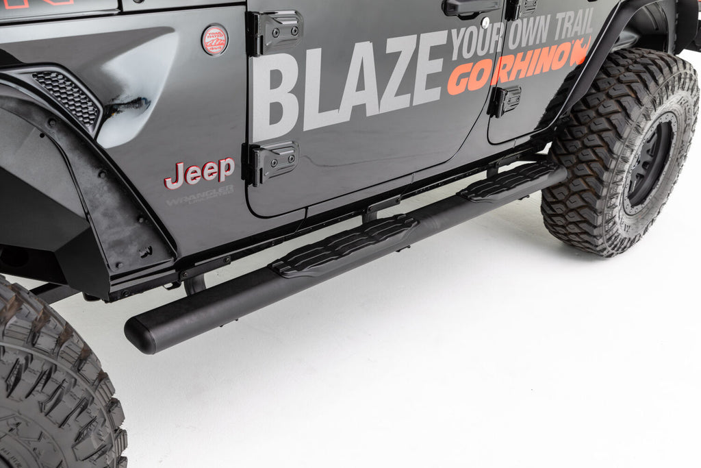 Go Rhino 105450673T 5" 1000 Series Side Steps with Mounting Brackets Kit for Select Jeep Wrangler