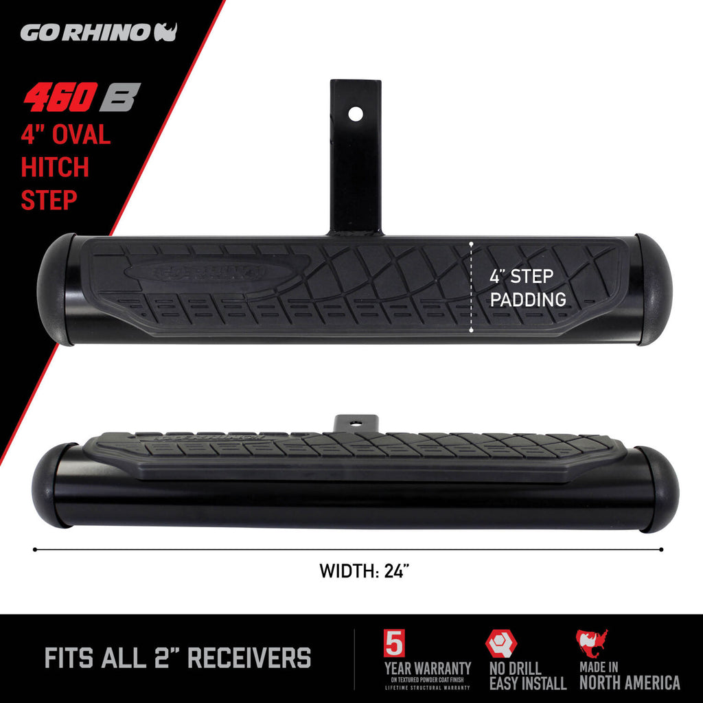 Go Rhino 460B 4" Oval Hitch Step - Black