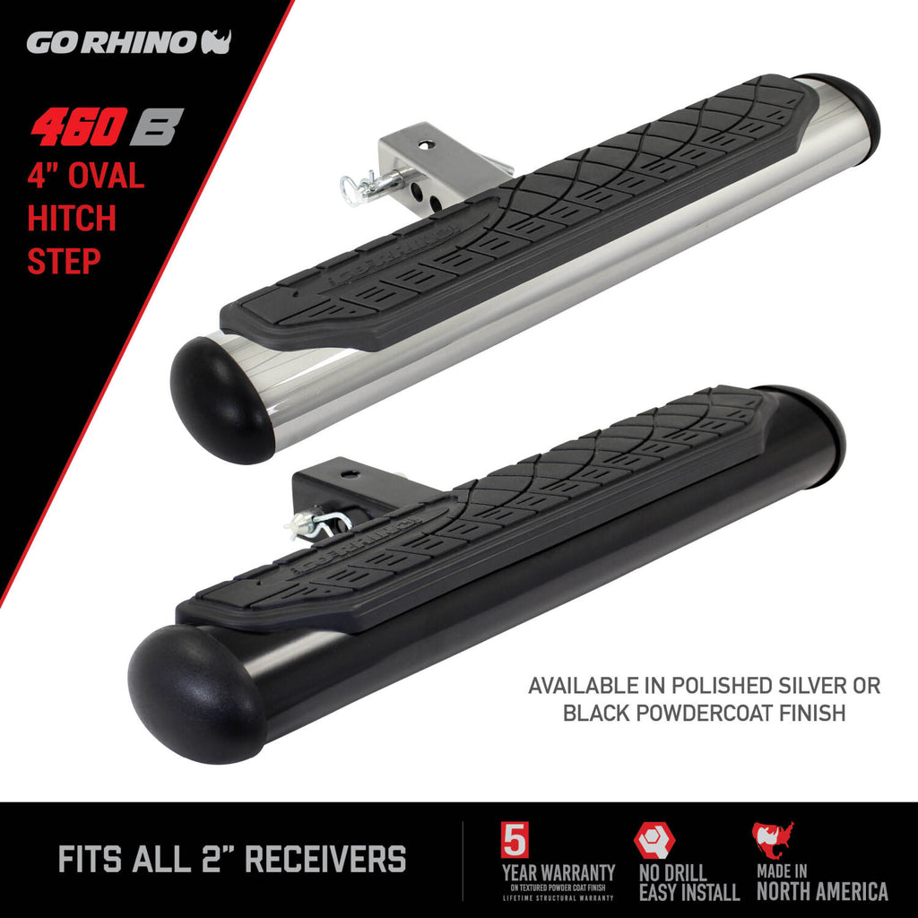 Go Rhino 460B 4" Oval Hitch Step - Black