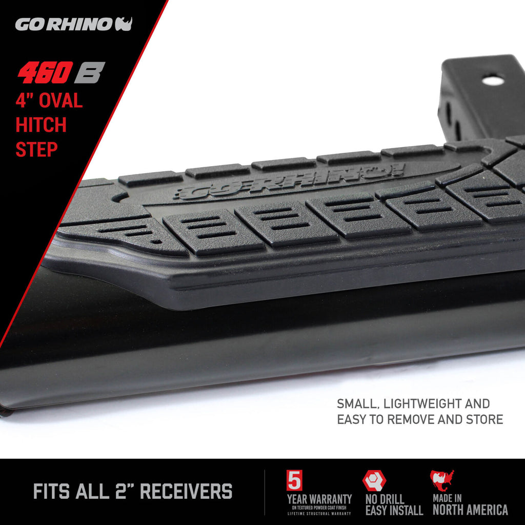 Go Rhino 460B 4" Oval Hitch Step - Black