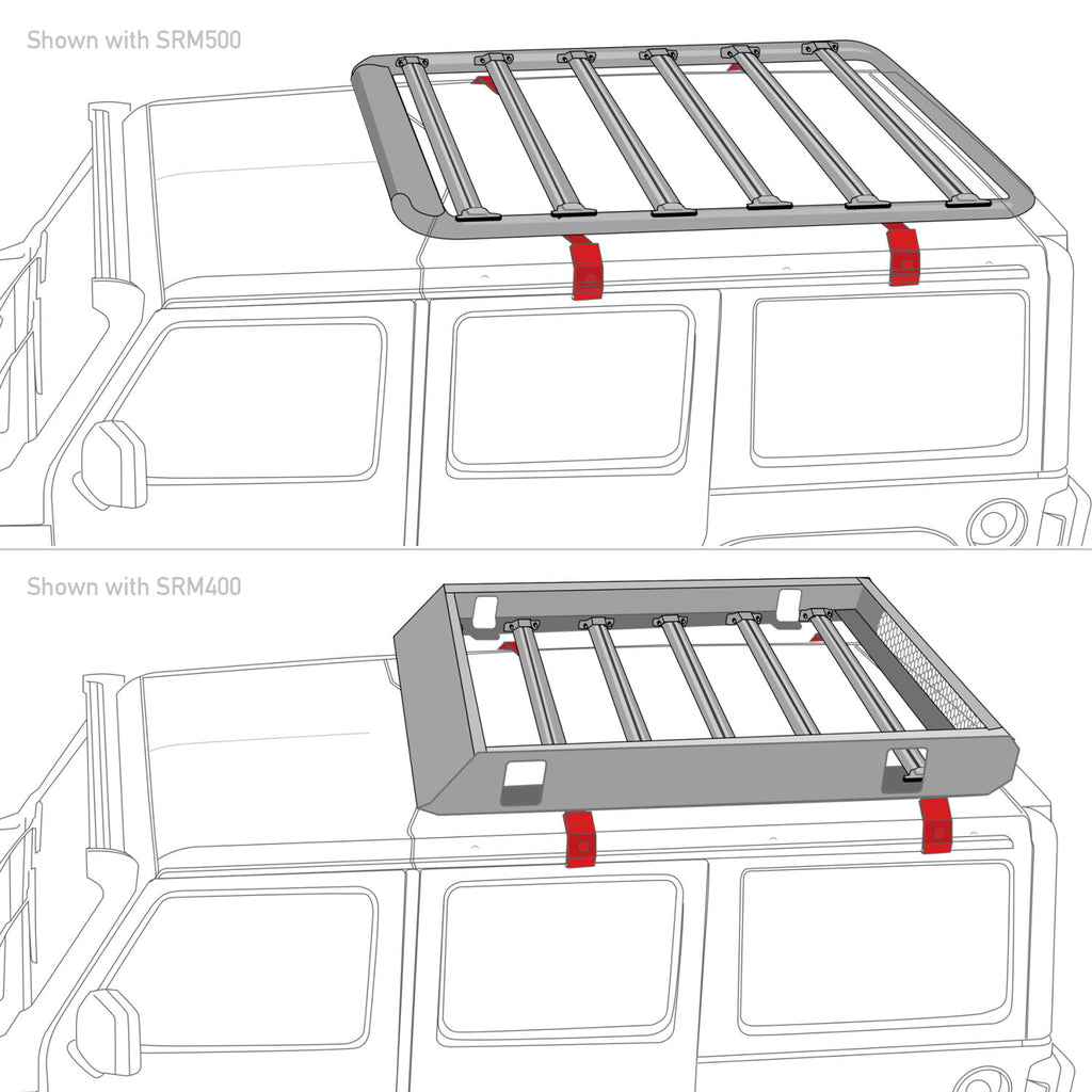 Go Rhino 5910010T SRM Rack Mounting Kit - Gutter Mount - 4 PCS for Select Jeep Wrangler, Jeep Wrangler JK