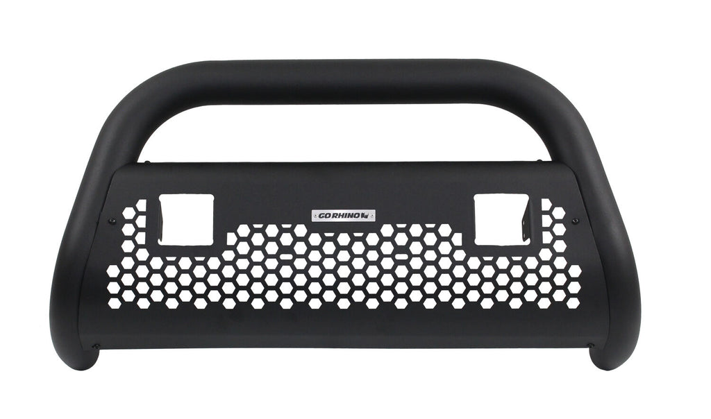 Go Rhino 55326T RC2 Bull Bar with Holes for 2 Cubes (Front Guard only, no mounting brackets) for Select Chevrolet Colorado, Chevrolet Silverado 1500, Chevrolet Silverado 2500, Chevrolet Silverado HD, Dodge Ram 1500, Dodge Ram 2500, Ford F-150, Ford F-150
