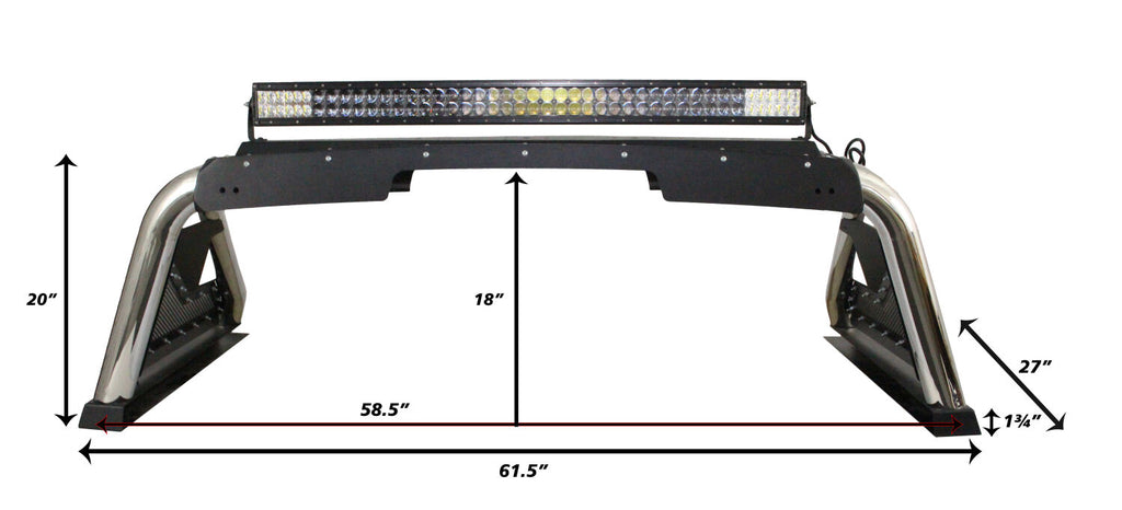 Go Rhino 915000PS Sport Bar 2.0 for Mid-Sized Trucks for Select Chevrolet Colorado, GMC Canyon, Toyota Tacoma