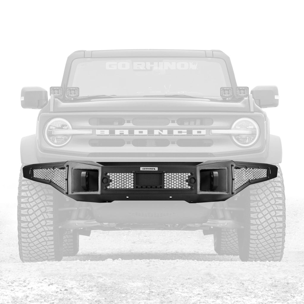Go Rhino 331400T Rockline Winch-Ready Front Full Width Bumper For Ford Bronco for Select Ford Bronco