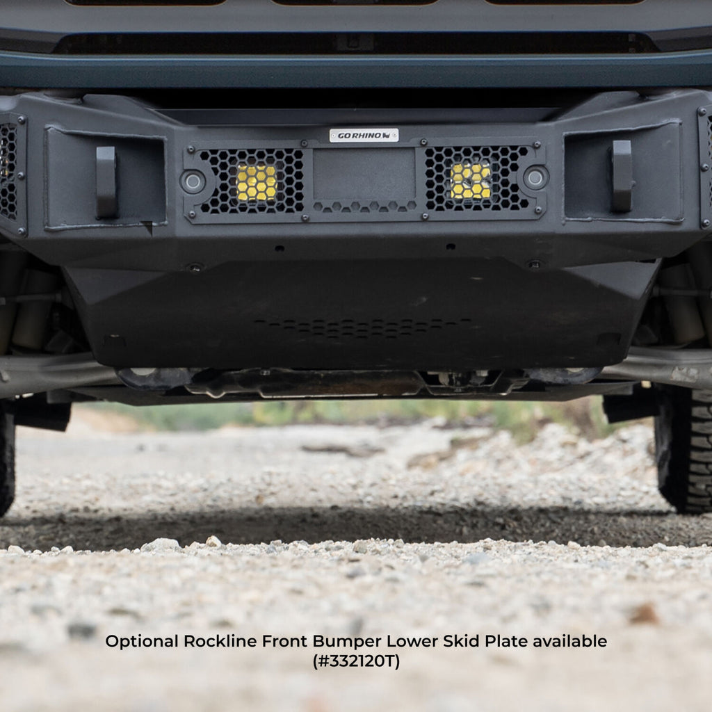 Go Rhino 331400T Rockline Winch-Ready Front Full Width Bumper For Ford Bronco for Select Ford Bronco