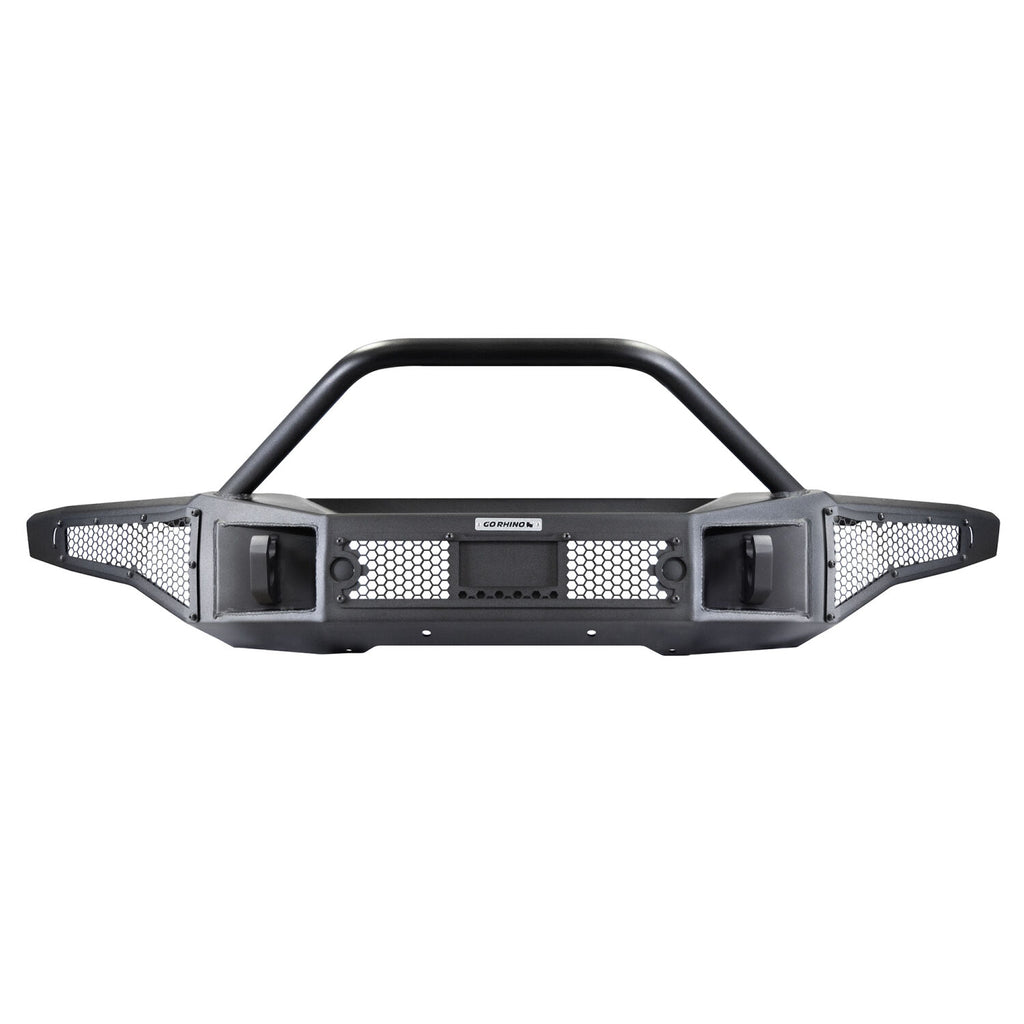 Go Rhino 331401T Rockline Winch-Ready Front Full Width Bumper With Overrider For Ford Bronco for Select Ford Bronco