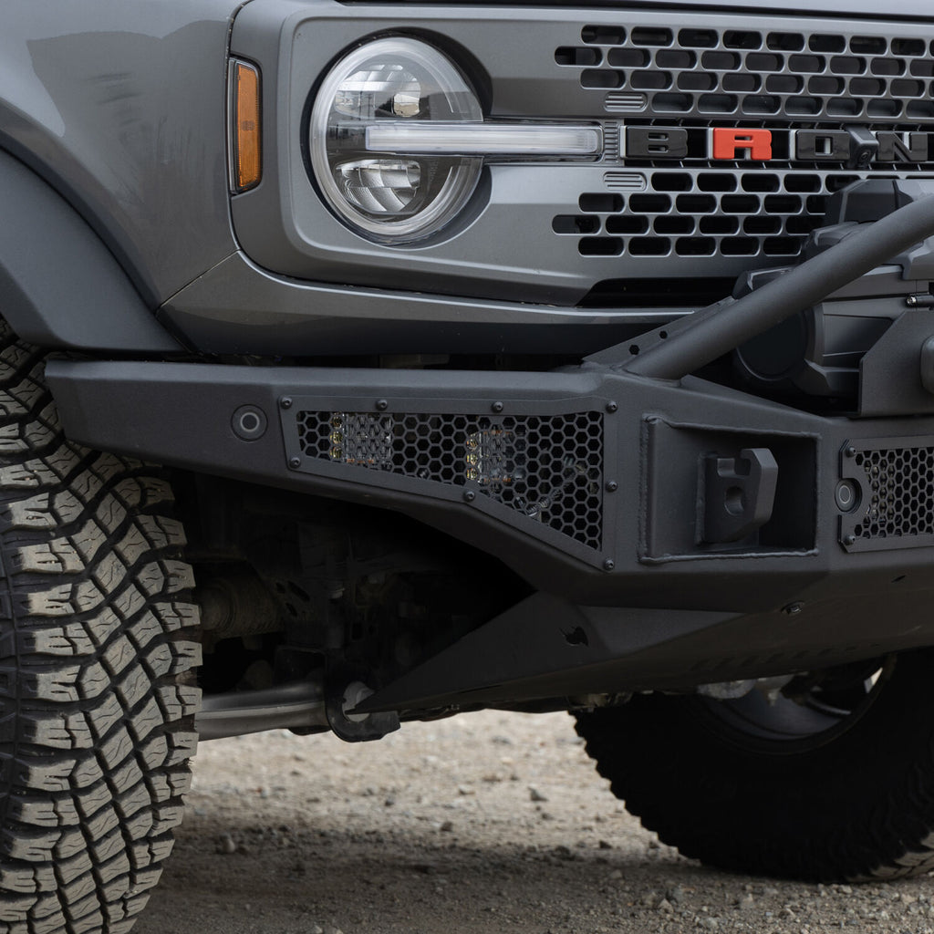 Go Rhino 331401T Rockline Winch-Ready Front Full Width Bumper With Overrider For Ford Bronco for Select Ford Bronco
