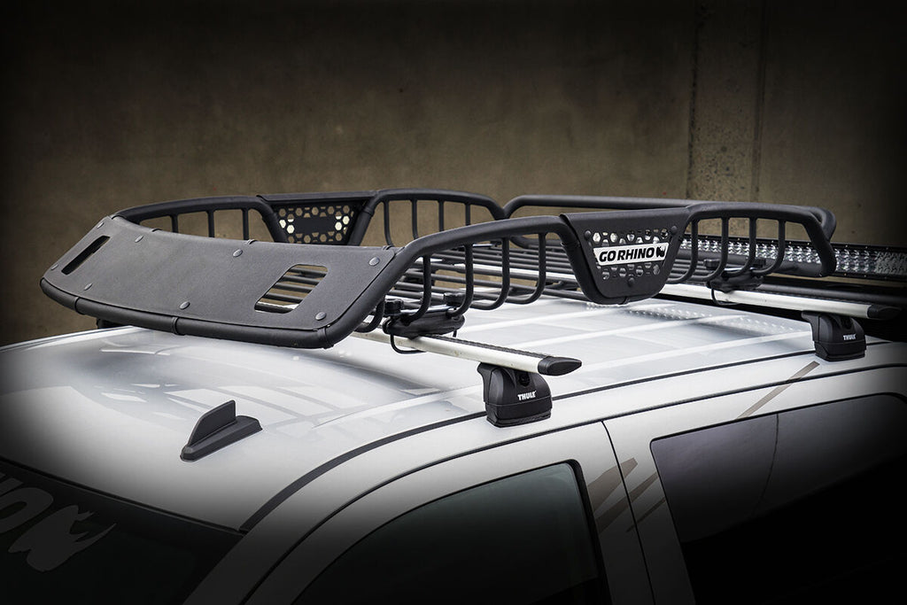 Go Rhino 59025T SR20 Tubular Steel Roof Rack With 2x Light Mount Openings - 48" Long