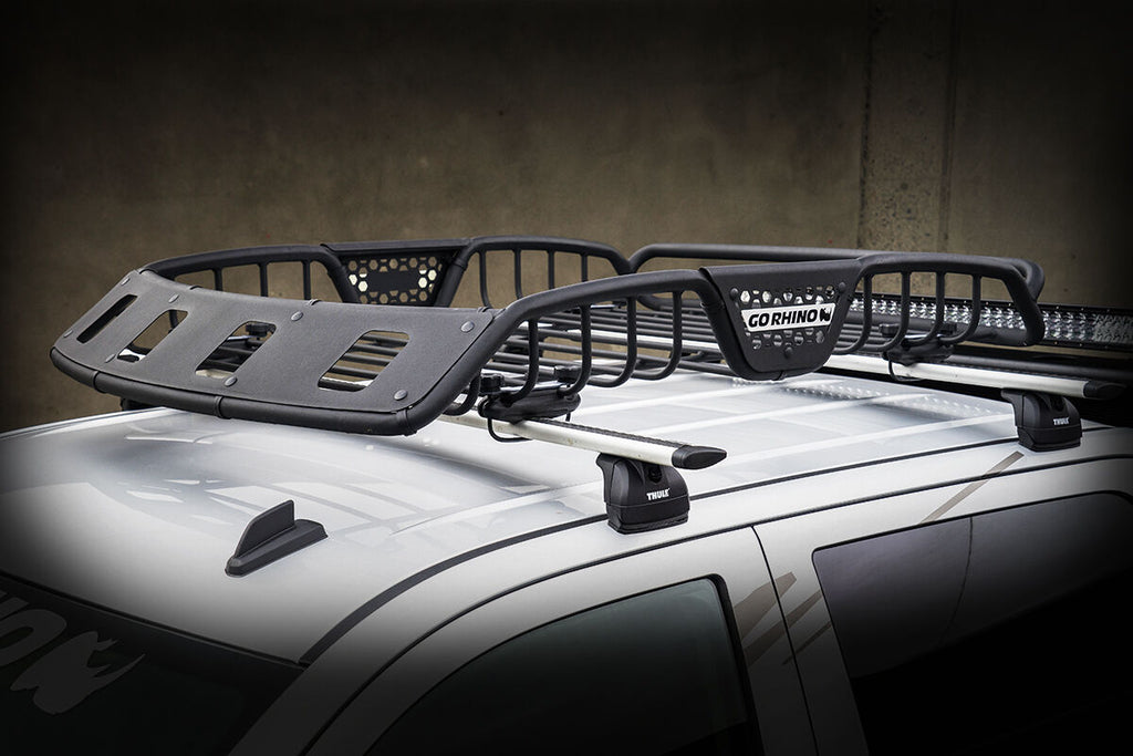 Go Rhino 59045T SR40 Tubular Steel Roof Rack With 4x Light Mount Openings - 48" Long