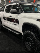 Load image into Gallery viewer, Go Rhino V3443687T V-Series V3 Aluminum Side Steps with Mounting Brackets Kit - TextBlack -Crew Max for Select Toyota Tundra