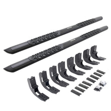 Load image into Gallery viewer, Go Rhino V3404887T V-Series V3 Aluminum Side Steps and Mounting Brackets Kit - Textured Black for Select Chevrolet Silverado 1500, Chevrolet Silverado LTD, Chevrolet Silverado HD, Chevrolet Silverado HD, GMC Sierra 1500, GMC Sierra Limited, GMC Sierra