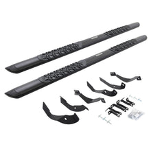 Load image into Gallery viewer, Go Rhino V3405187T V-Series V3 Aluminum Side Steps and Mounting Brackets Kit - Textured Black for Select Chevrolet Silverado HD, Chevrolet Silverado HD, GMC Sierra HD, GMC Sierra HD