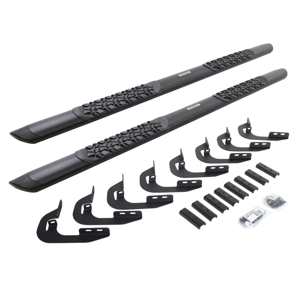 Go Rhino V3405880T V-Series V3 Aluminum Side Steps and Mounting Brackets Kit - Textured Black for Select Chevrolet Silverado 1500, Chevrolet Silverado LD, Chevrolet Silverado HD, Chevrolet Silverado HD, GMC Sierra 1500, GMC Sierra Limited, GMC Sierra HD,