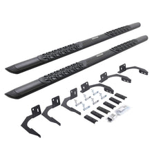 Load image into Gallery viewer, Go Rhino V3410687T V-Series V3 Aluminum Side Steps and Mounting Brackets Kit - Textured Black for Select Dodge Ram 1500, Dodge Ram 2500, Dodge Ram 3500, Ram 1500, Ram 2500, Ram