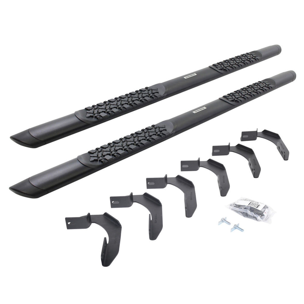Go Rhino V3412680T V-Series V3 Aluminum Side Steps and Mounting Brackets Kit - Textured Black for Select Ford F-150