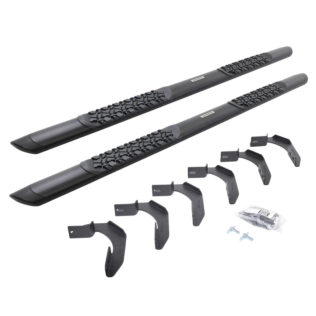 Go Rhino V3415087T V-Series V3 Aluminum Side Steps and Mounting Brackets Kit - Textured Black for Select Ford F-150