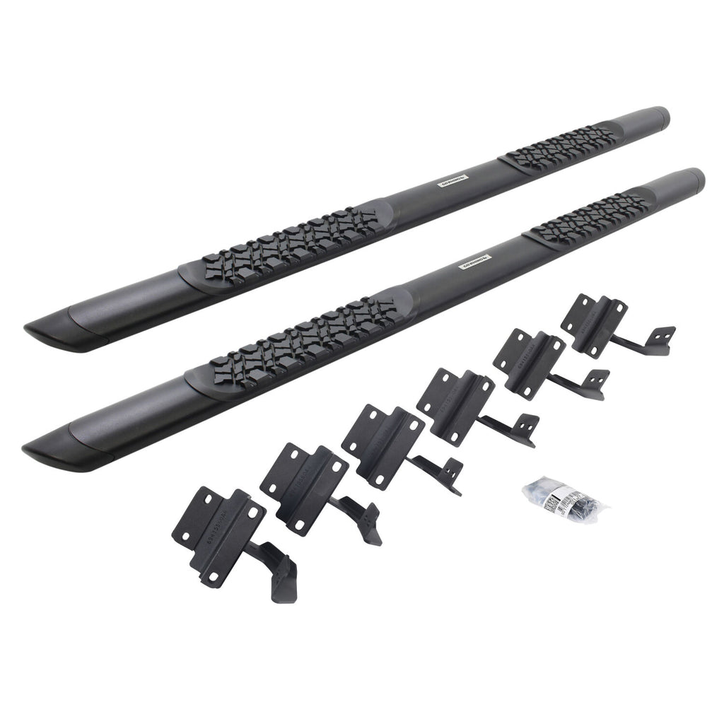 Go Rhino V3415587T V-Series V3 Aluminum Side Steps and Mounting Brackets Kit - Textured Black for Select Ford F-150, Ford F-250 Super Duty, Ford F-350 Super Duty