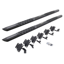 Load image into Gallery viewer, Go Rhino V3415587T V-Series V3 Aluminum Side Steps and Mounting Brackets Kit - Textured Black for Select Ford F-150, Ford F-250 Super Duty, Ford F-350 Super Duty