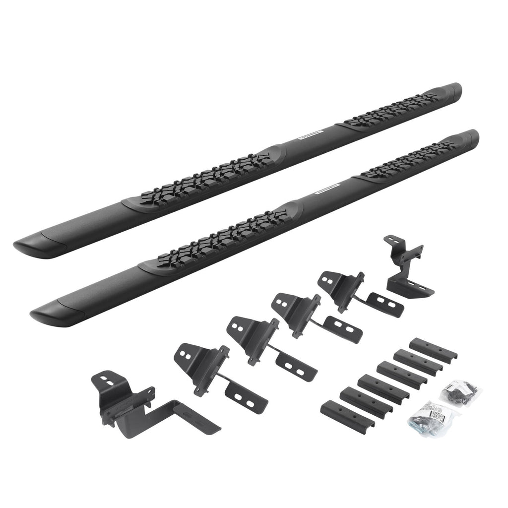 Go Rhino V3450568T V-Series V3 Aluminum Side Steps and Mounting Brackets Kit - Textured Black for Select Jeep Wrangler, Jeep Wrangler JK