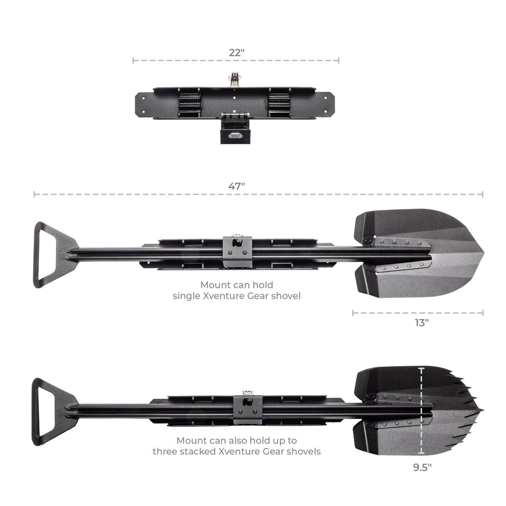 Go Rhino XG-RS50100T Xventure Gear - Three-Shovel System with 4-CORE Mount