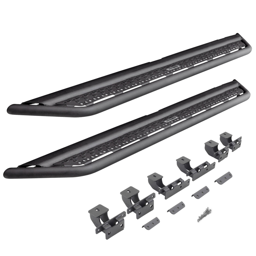 Go Rhino D64506T Dominator Xtreme D6 Side Steps with Rocker Panel Mounting Brackets Kit for Select Jeep Wrangler