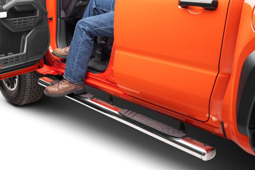 Go Rhino 104443280PS 4" 1000 Series Side Steps with Mounting Bracket Kit for Select Toyota Tacoma