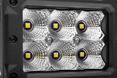 Go Rhino 753003023FBS Bright Series - 4x3 Rectangular LED Flood Lights, Pair