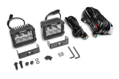 Go Rhino 753003023FBS Bright Series - 4x3 Rectangular LED Flood Lights, Pair