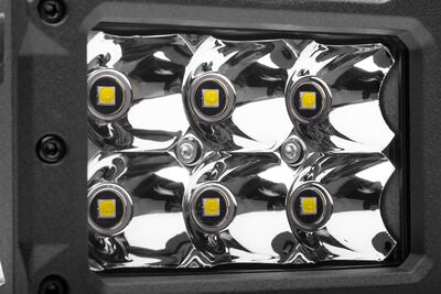 Go Rhino 753003023SBS Bright Series - 4x3 Rectangular LED Spot Lights, Pair