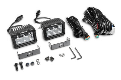 Go Rhino 753003023SBS Bright Series - 4x3 Rectangular LED Spot Lights, Pair