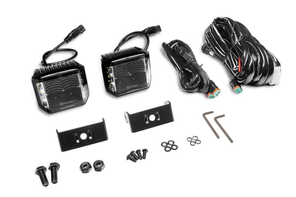 Go Rhino 750700321FCS Blackout Series - SIDELINE 4x3 LED Cube Flood Lights, Pair