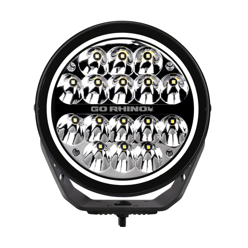 Go Rhino 750800711SRS Blackout Series - MAXROUND 7" LED Spot Light with Daytime Running Lights