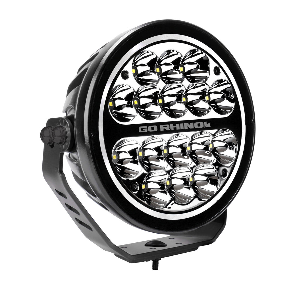 Go Rhino 750800711SRS Blackout Series - MAXROUND 7" LED Spot Light with Daytime Running Lights