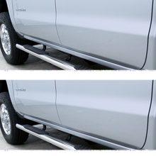 Load image into Gallery viewer, Go Rhino 640087PS 4" OE Xtreme Side Steps - BOARDS ONLY for Select Chevrolet Silverado 1500, Chevrolet Silverado HD, Chevrolet Silverado LTD, Chevrolet Silverado HD, Chevrolet Silverado 3500, Chevrolet Silverado HD, Dodge Ram 1500, Dodge Ram 2500, Dodge