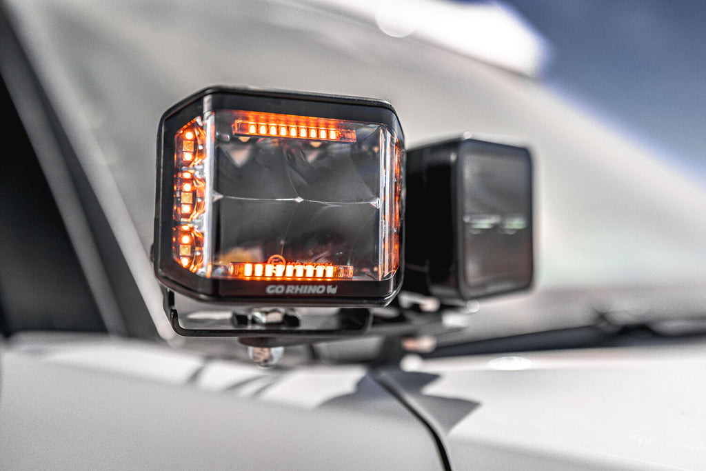 Go Rhino 750700321SCS Blackout Series - SIDELINE 4x3 LED Cube Spot Lights, Pair