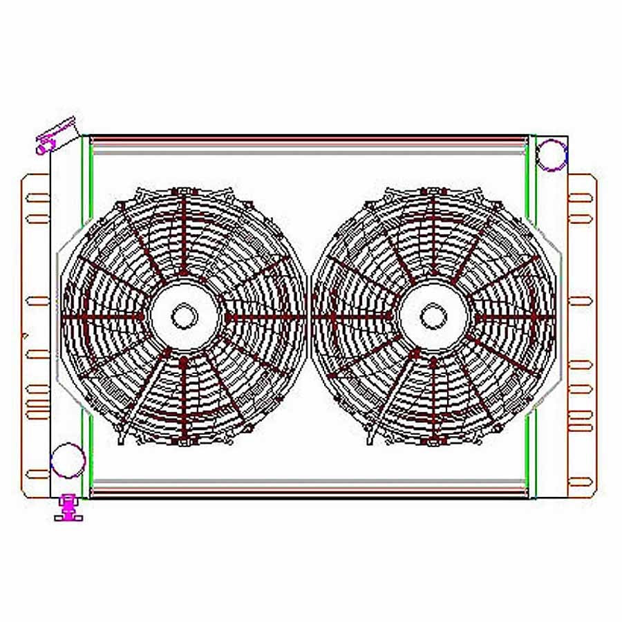 GRIFFIN CU00038 Radiator Combo Unit 60 - 88 Mopar A / B & E Body